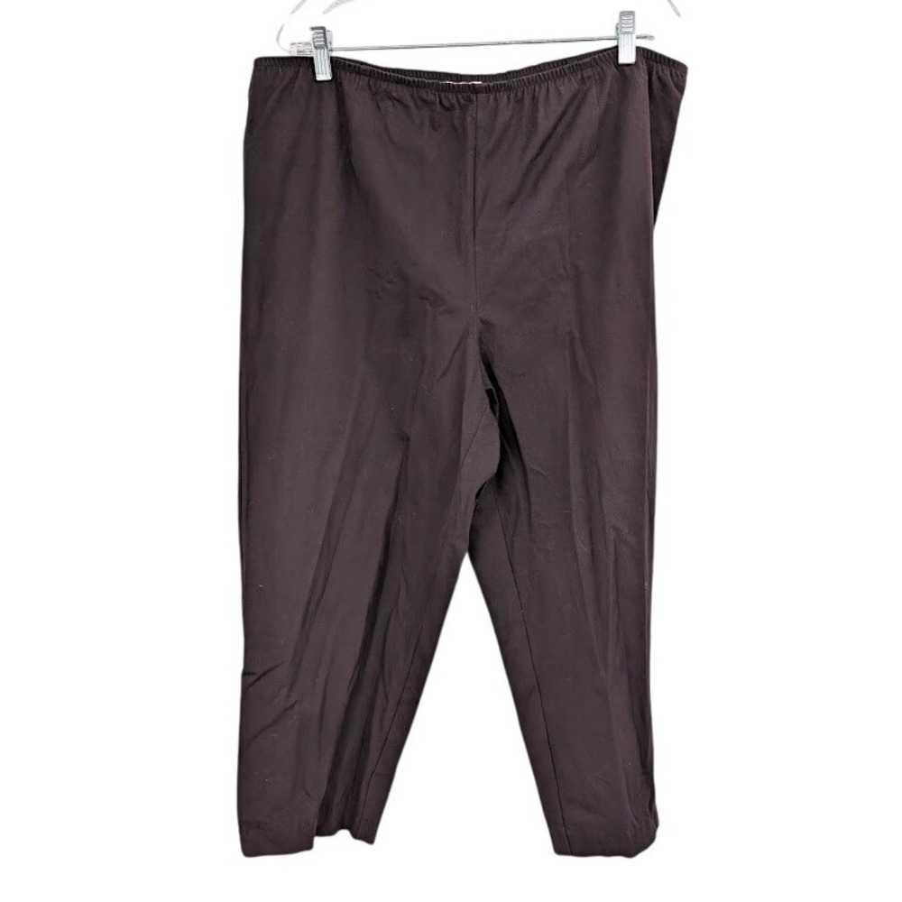 Eileen Fisher Women's Brown Stretch Crepe Pull On Ankle Pants Size 1X